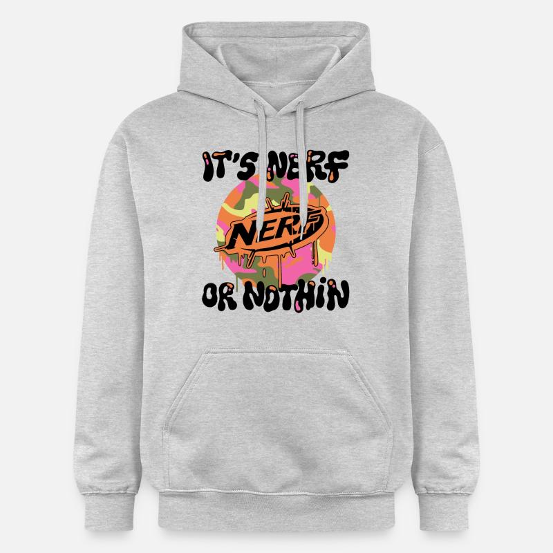 Nerf È nerf o niente Slogan - Felpa con cappuccio unisex Softstyle® Gildan con grammatura media - grigio chiaro melange