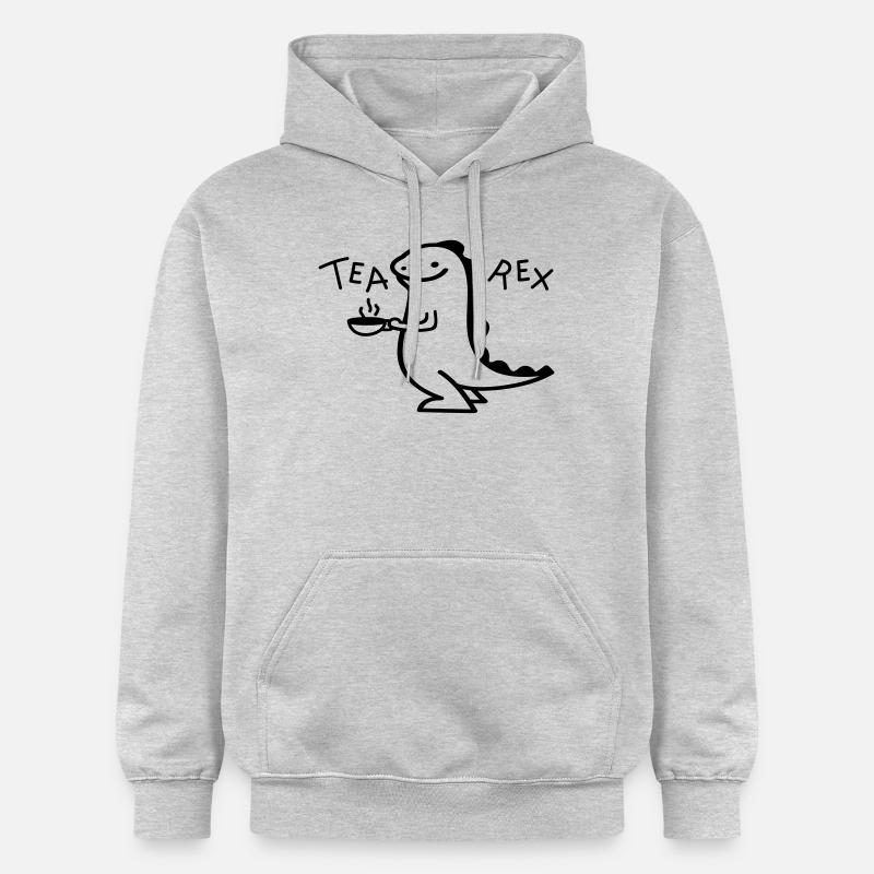 Dino comme thé Rex (b) - Sweat à capuche Softstyle® Gildan Unisexe - gris clair chiné