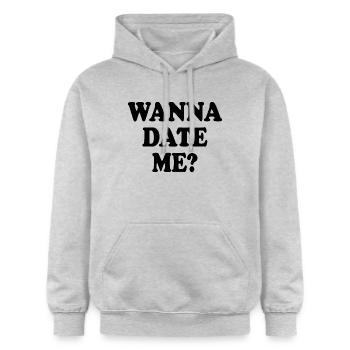 wanna date me - Gildan Unisex Softstyle® Midweight Hoodie - light heather grey - Front - Liana (172cm) & Jaron (178cm)