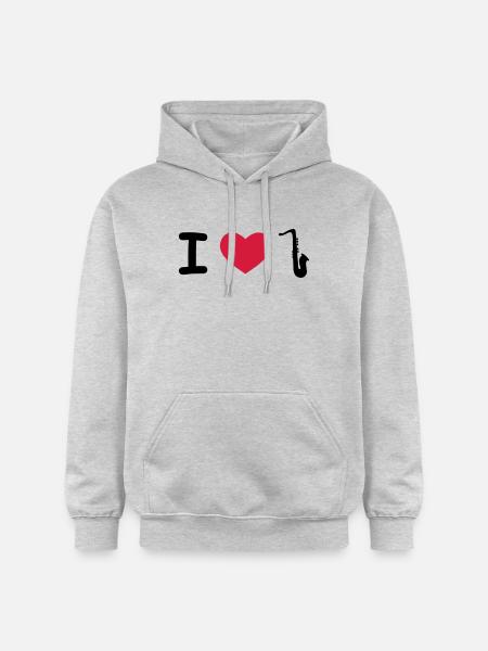 Saxophon - Gildan Unisex Softstyle® Midweight Hoodie - Hellgrau meliert
