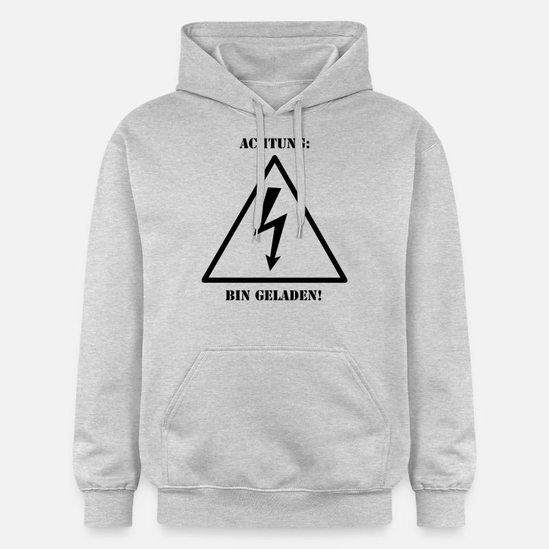 Attention - Suis chargé - Sweat à capuche Softstyle® Gildan Unisexe - gris clair chiné