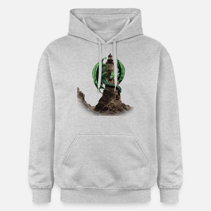 dragon lighthouse by customstyle - Sweat à capuche Softstyle® Gildan Unisexe - gris clair chiné