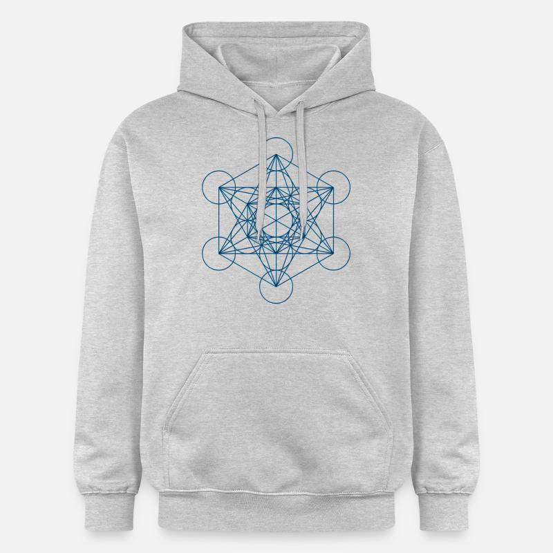 Le cube de Metatron - bleu - Sweat à capuche Softstyle® Gildan Unisexe - gris clair chiné
