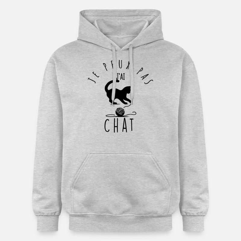 Je peux pas, j'ai chat. - Sweat à capuche Softstyle® Gildan Unisexe - gris clair chiné