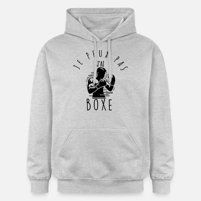 Je peux pas, j'ai boxe. - Sweat à capuche Softstyle® Gildan Unisexe - gris clair chiné