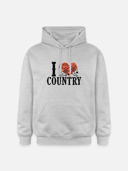 I like country music - Gildan Unisex Softstyle® Midweight Hoodie - light heather grey