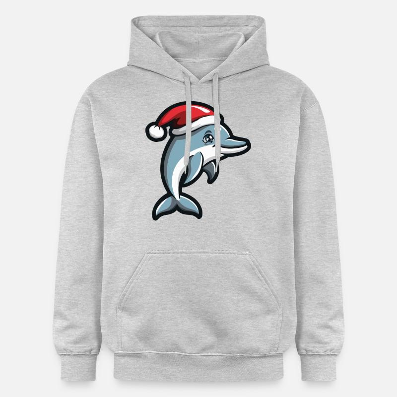 Noël dauphin - Sweat à capuche Softstyle® Gildan Unisexe - gris clair chiné