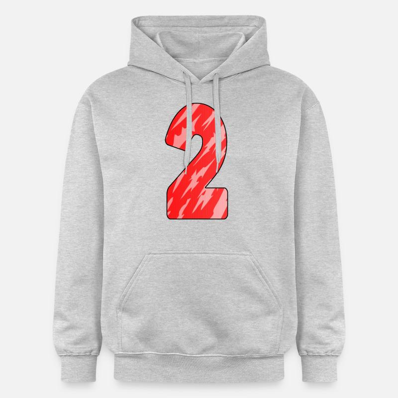 Nummer 2 Rot Muster - Gildan Unisex Softstyle® Midweight Hoodie - Hellgrau meliert