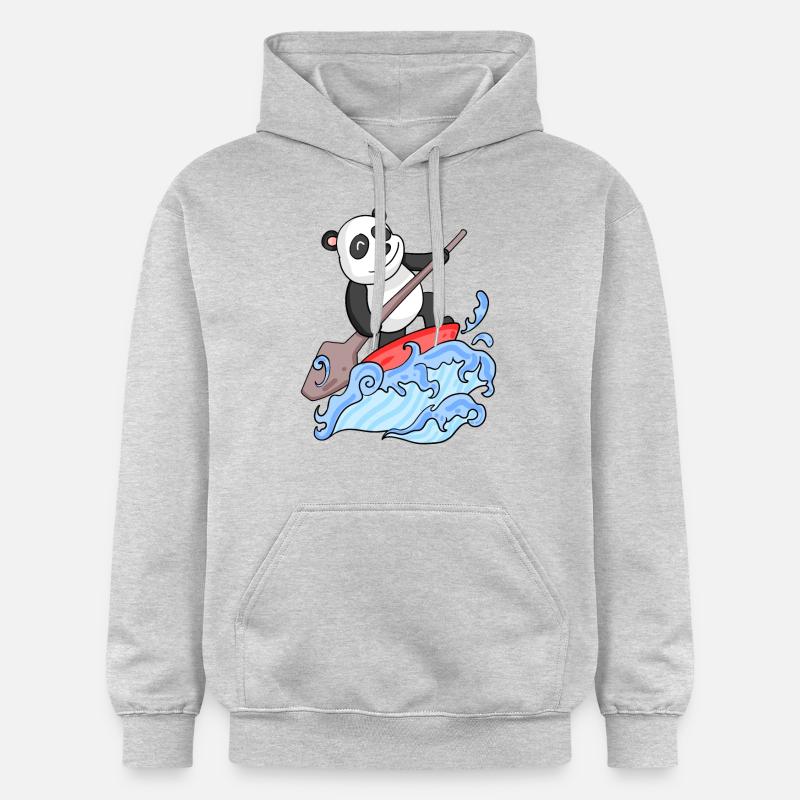 Stand Up Paddle Panda - Sweat à capuche Softstyle® Gildan Unisexe - gris clair chiné