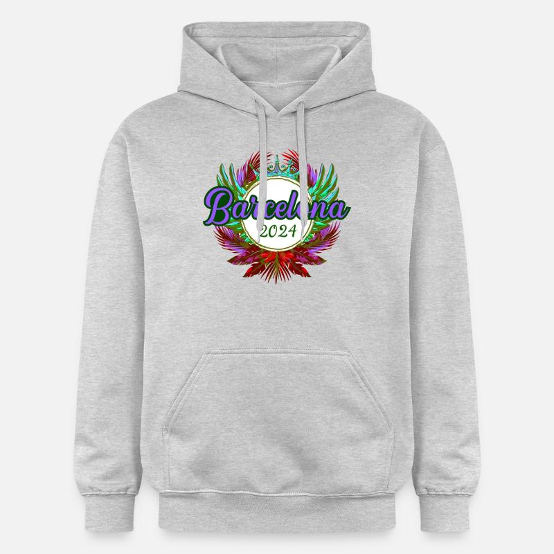 L’équipe de Barcelone 2024 - Sweat à capuche Softstyle® Gildan Unisexe - gris clair chiné