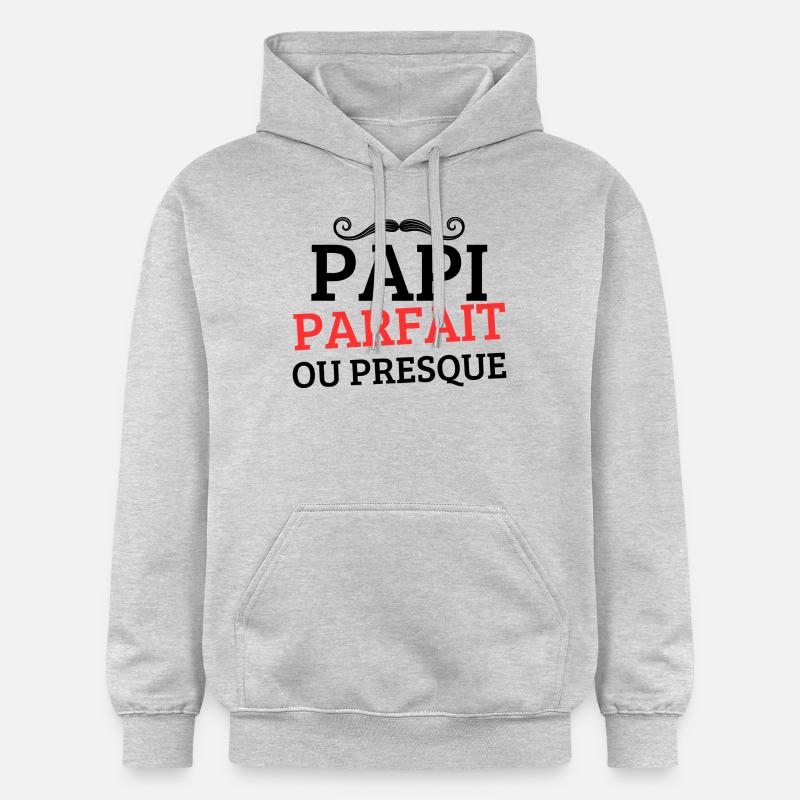 PAPI PERFEKT oder FAST PERFEKT - Gildan Unisex Softstyle® Midweight Hoodie - Hellgrau meliert