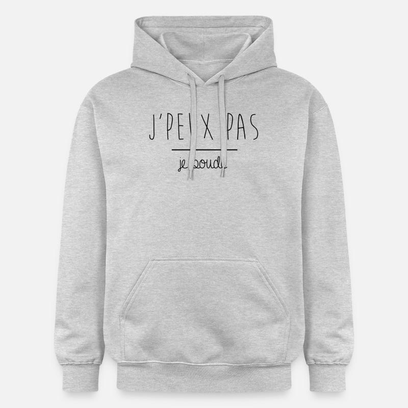 JPEUX PAS JE BOUDE - Sweat à capuche Softstyle® Gildan Unisexe - gris clair chiné