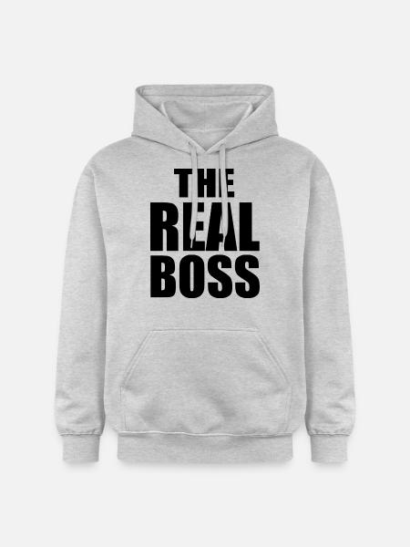 The real boss - Gildan Unisex Softstyle® Midweight Hoodie - Hellgrau meliert