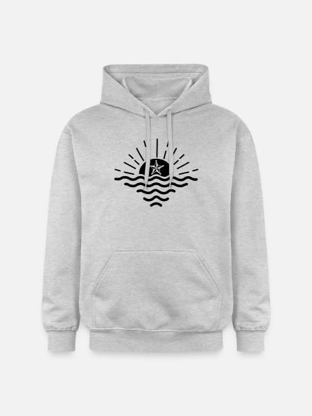sunset star - Gildan Unisex Softstyle® Midweight Hoodie - light heather grey