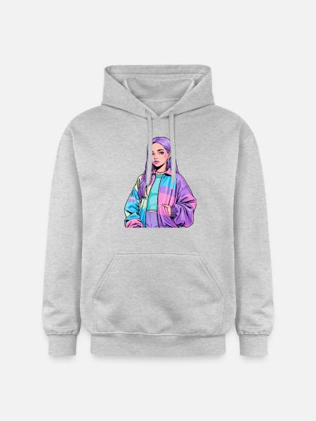 Anime Woman - Gildan Unisex Softstyle® Midweight Hoodie - light heather grey