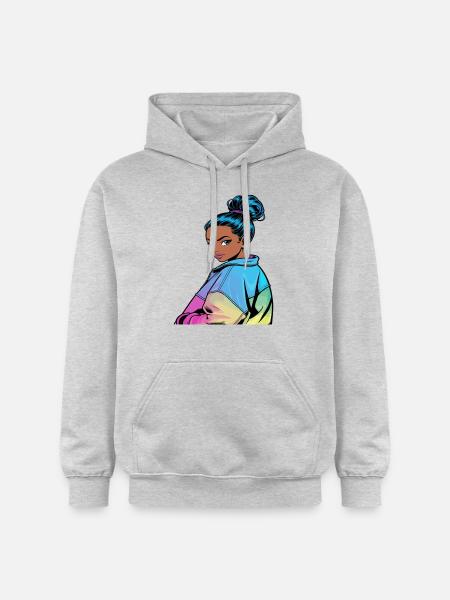 Anime Woman - Gildan Unisex Softstyle® Midweight Hoodie - light heather grey