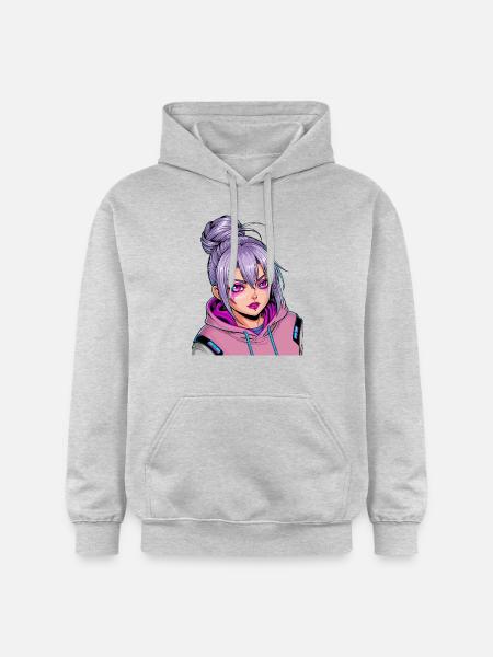 Anime Woman - Gildan Unisex Softstyle® Midweight Hoodie - light heather grey
