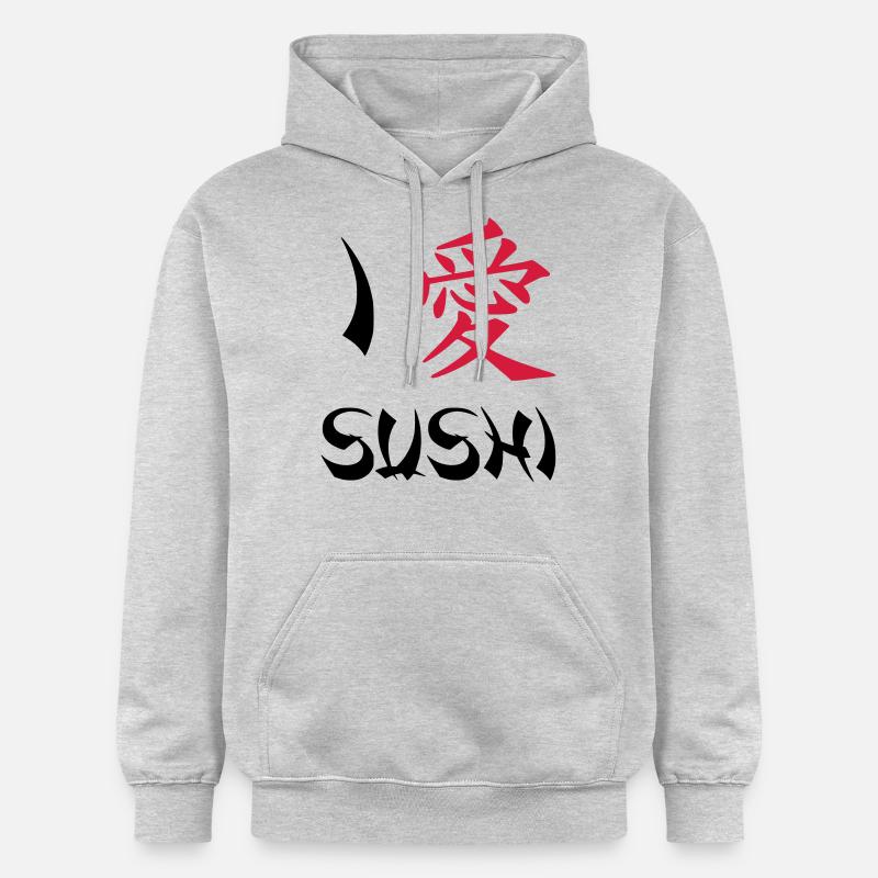 Ich liebe Sushi - Gildan Unisex Softstyle® Midweight Hoodie - Hellgrau meliert