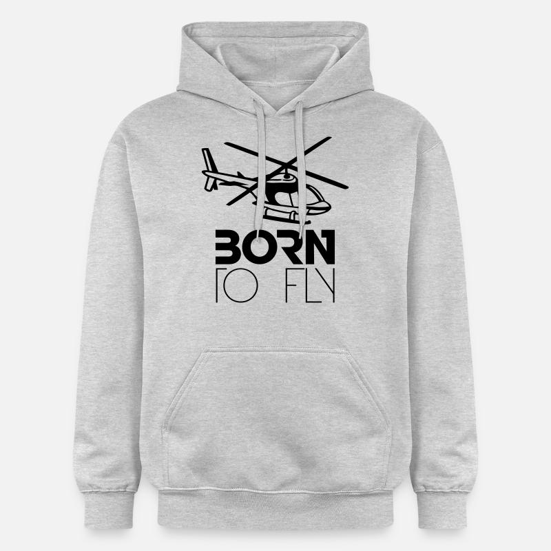 Né à voler Heli Logo - Sweat à capuche Softstyle® Gildan Unisexe - gris clair chiné