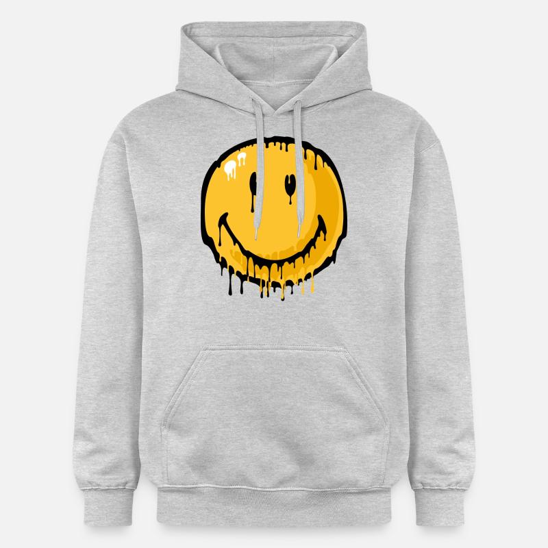 Smiley drip - Sweat à capuche Softstyle® Gildan Unisexe - gris clair chiné