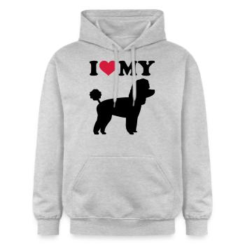 Toy Poodle - Gildan Unisex Softstyle® Midweight Hoodie - light heather grey - Front - Liana (172cm) & Jaron (178cm)