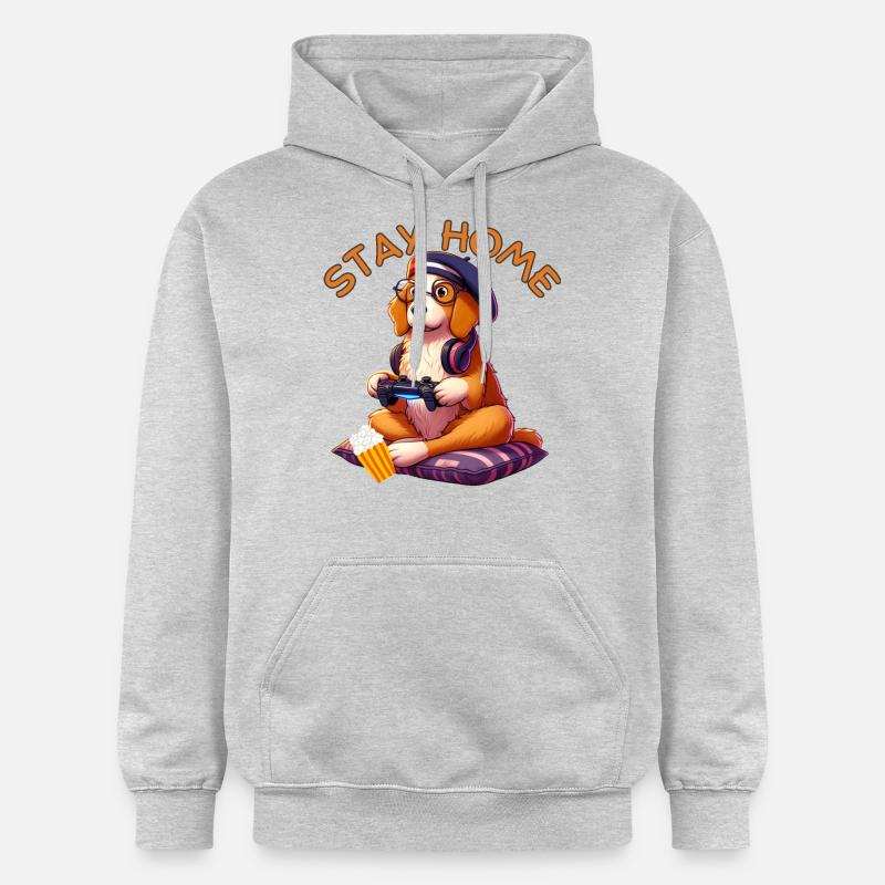 Chien Mignon - Sweat à capuche Softstyle® Gildan Unisexe - gris clair chiné