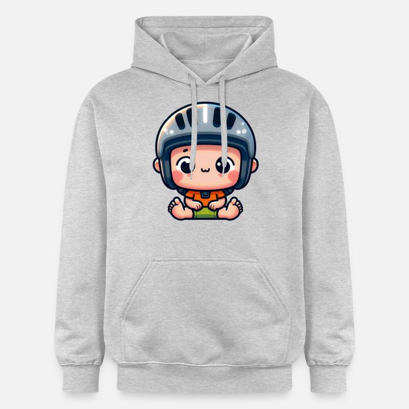 Bébé Casque - bebe avec casquette - Sweat à capuche Softstyle® Gildan Unisexe - gris clair chiné