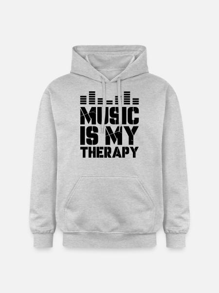 music is my therapy - Gildan Unisex Softstyle® Midweight Hoodie - light heather grey