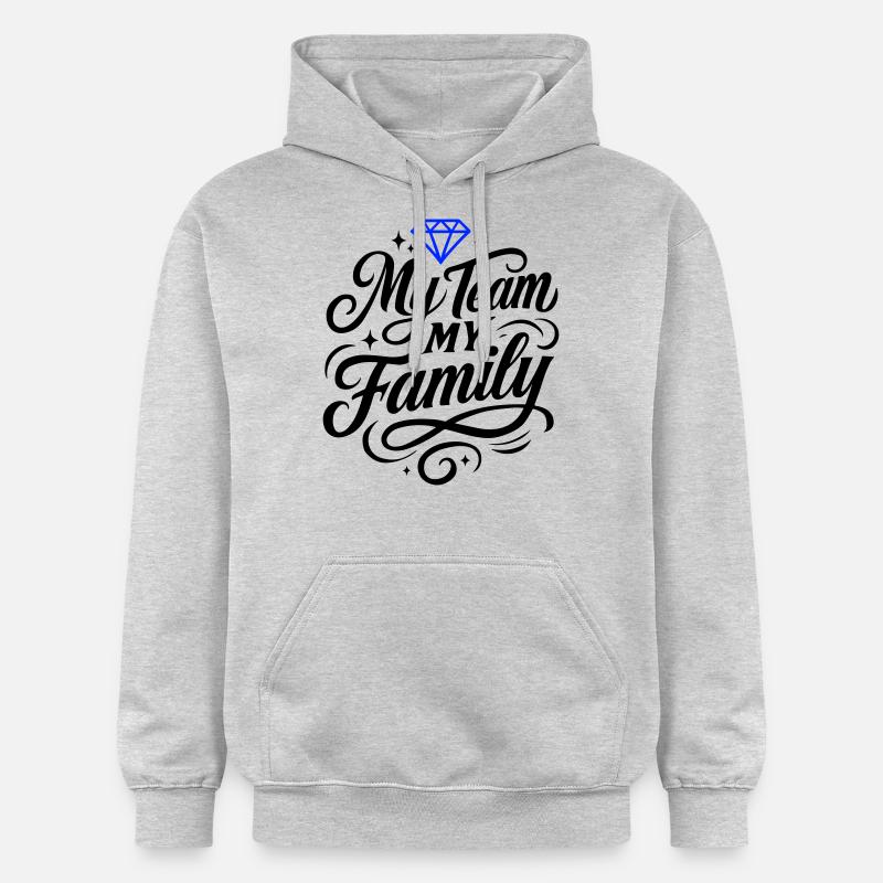 Mon équipe, ma famille - Sweat à capuche Softstyle® Gildan Unisexe - gris clair chiné