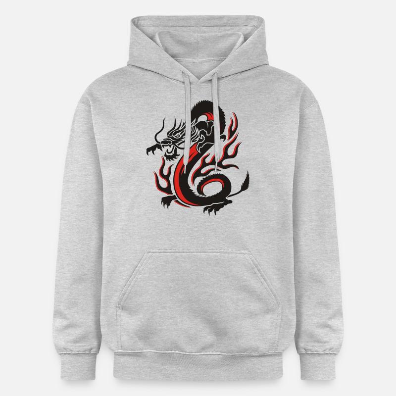 Drache - Gildan Unisex Softstyle® Midweight Hoodie - Hellgrau meliert