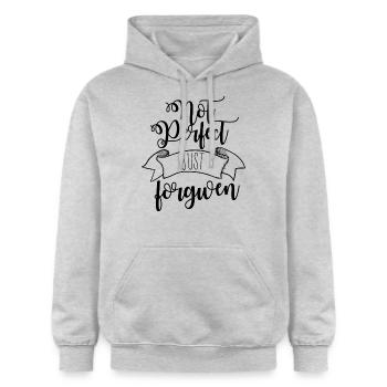 Nicht perfekt, vergeben - Gildan Unisex Softstyle® Midweight Hoodie - Hellgrau meliert - Vorne - Liana (172cm) & Jaron (178cm)