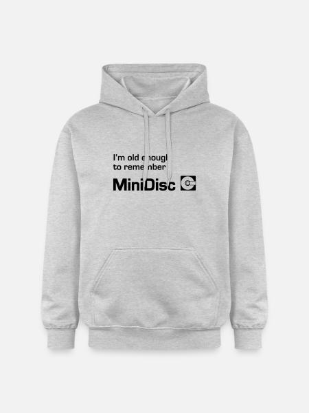 Old Enough To Remember MiniDisc - Gildan Unisex Softstyle® Midweight Hoodie - light heather grey
