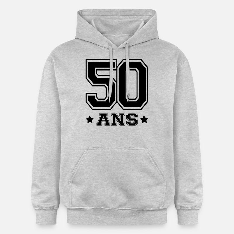 50 ANS - Sweat à capuche Softstyle® Gildan Unisexe - gris clair chiné