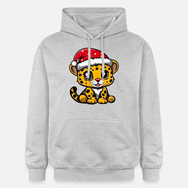 Noël léopard - Sweat à capuche Softstyle® Gildan Unisexe - gris clair chiné