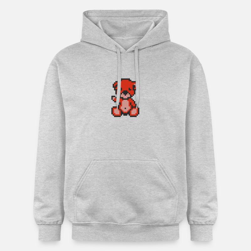 Pixel Bear Pepper - Sweat à capuche Softstyle® Gildan Unisexe - gris clair chiné