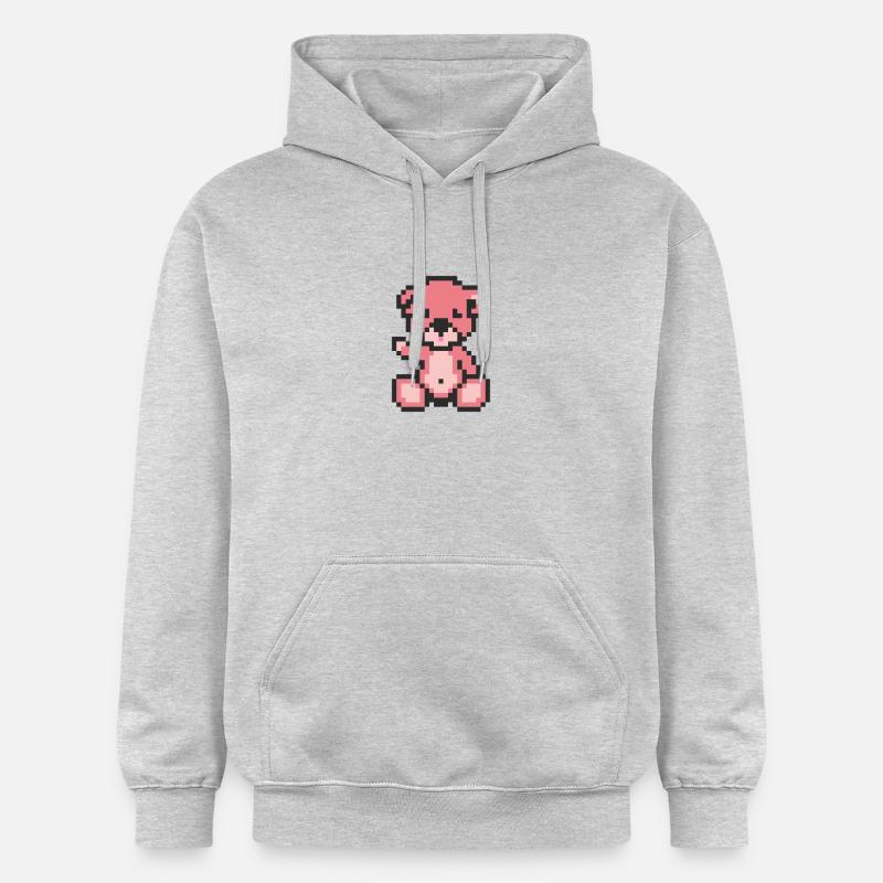 Pixel Bear Candy - Sweat à capuche Softstyle® Gildan Unisexe - gris clair chiné