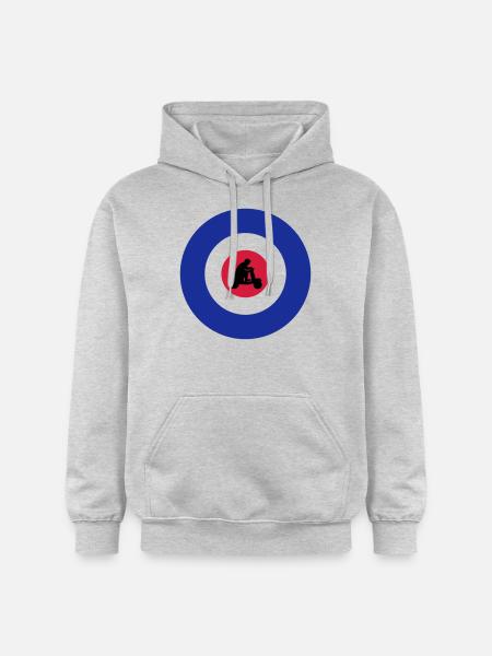 Target mit Rollerfahrer - Gildan Unisex Softstyle® Midweight Hoodie - Hellgrau meliert