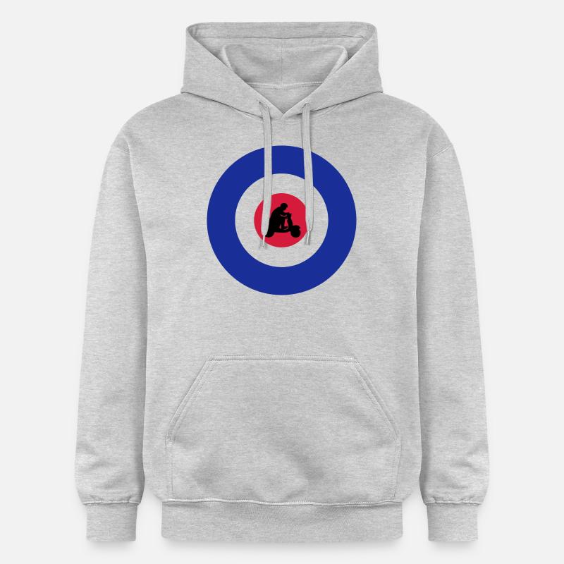 Target mit Rollerfahrer - Gildan Unisex Softstyle® Midweight Hoodie - Hellgrau meliert
