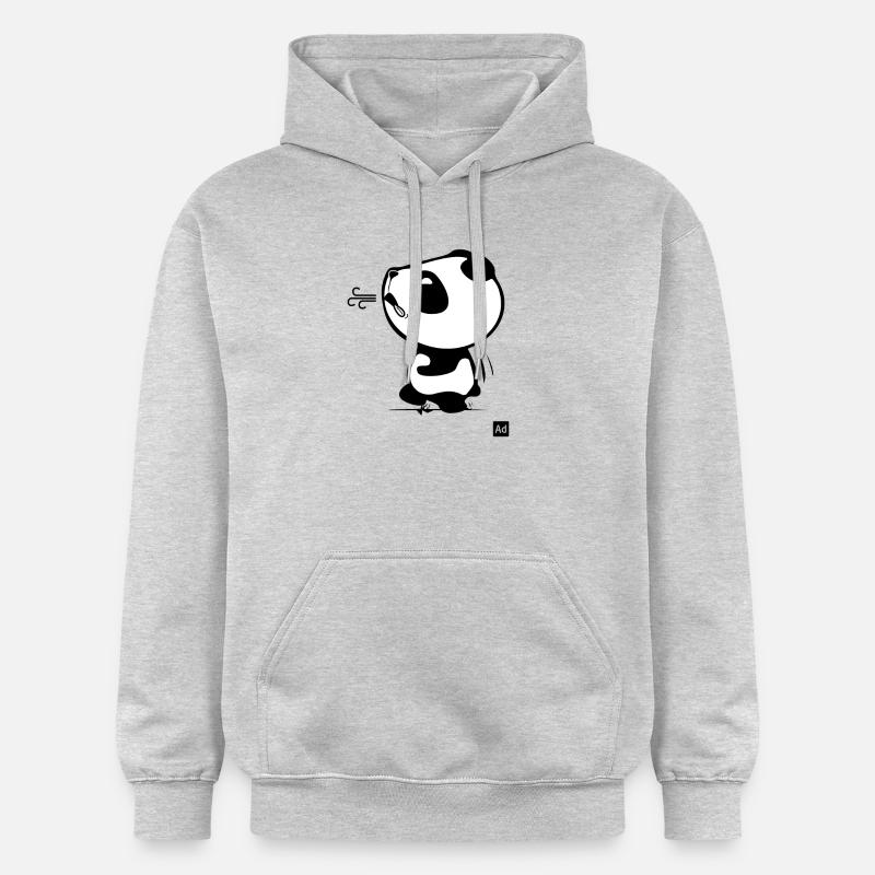 Panda run - Sweat à capuche Softstyle® Gildan Unisexe - gris clair chiné