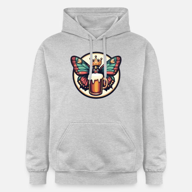 Schmetterling Bier Comic - Gildan Unisex Softstyle® Midweight Hoodie - Hellgrau meliert