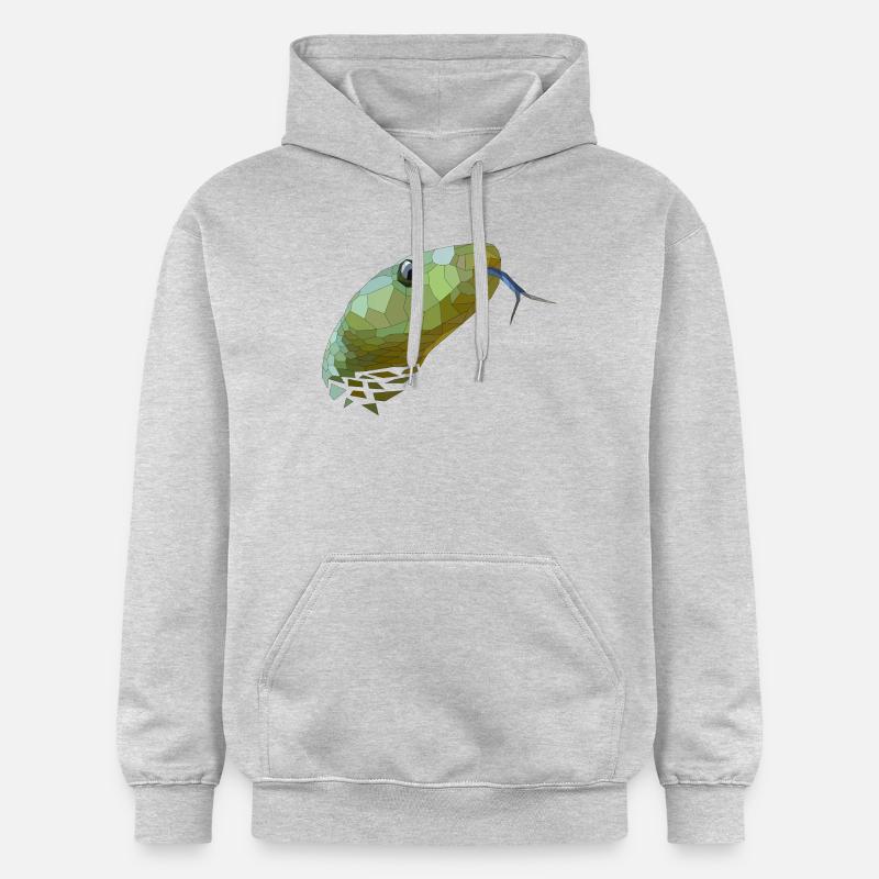 Serpent géométrique Low Poly - Sweat à capuche Softstyle® Gildan Unisexe - gris clair chiné