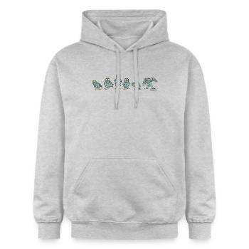 Owls - turquoise - Gildan Unisex Softstyle® Midweight Hoodie - light heather grey - Front - Liana (172cm) & Jaron (178cm)