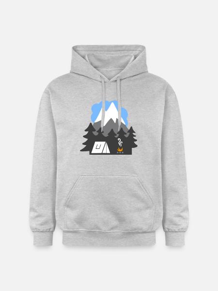 NATURE TENTS MOUNTAINS HEAVEN - Gildan Unisex Softstyle® Midweight Hoodie - light heather grey