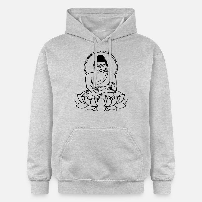 Buddha sitting - Sweat à capuche Softstyle® Gildan Unisexe - gris clair chiné