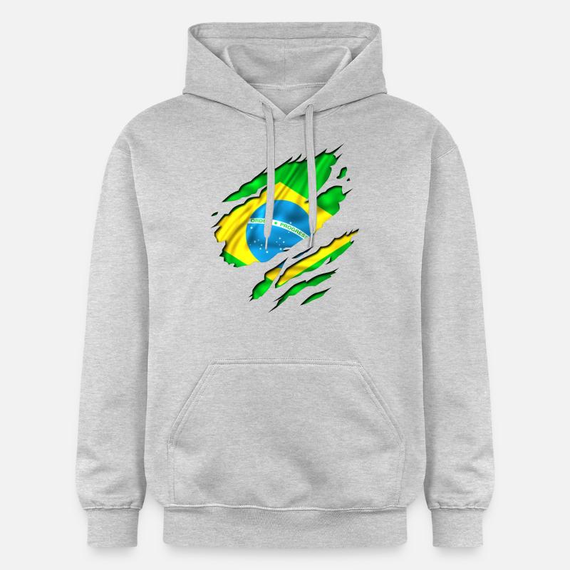 brasil brazil brésil - Sweat à capuche Softstyle® Gildan Unisexe - gris clair chiné