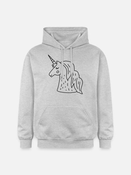 Einhorn - Gildan Unisex Softstyle® Midweight Hoodie - Hellgrau meliert