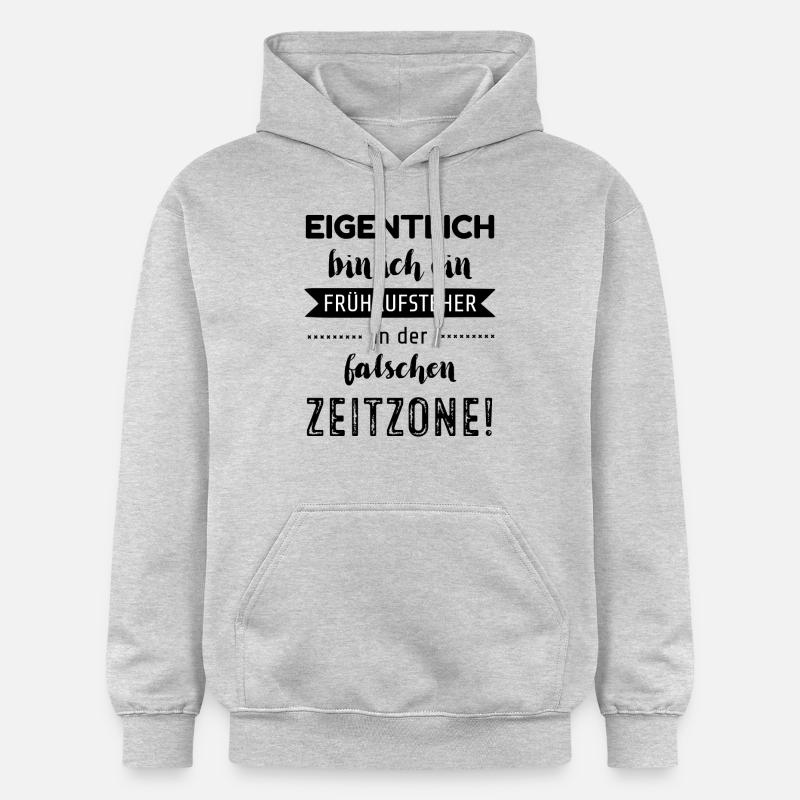 Eigentlich bin ich ein Frühaufsteher - Gildan Unisex Softstyle® Midweight Hoodie - Hellgrau meliert