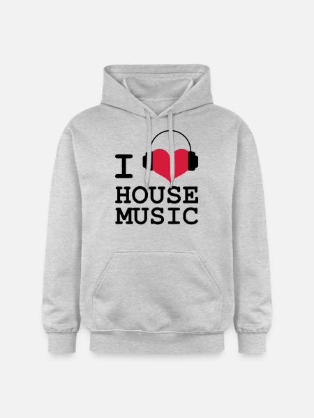 I Love House Music - Gildan Unisex Softstyle® Midweight Hoodie - light heather grey