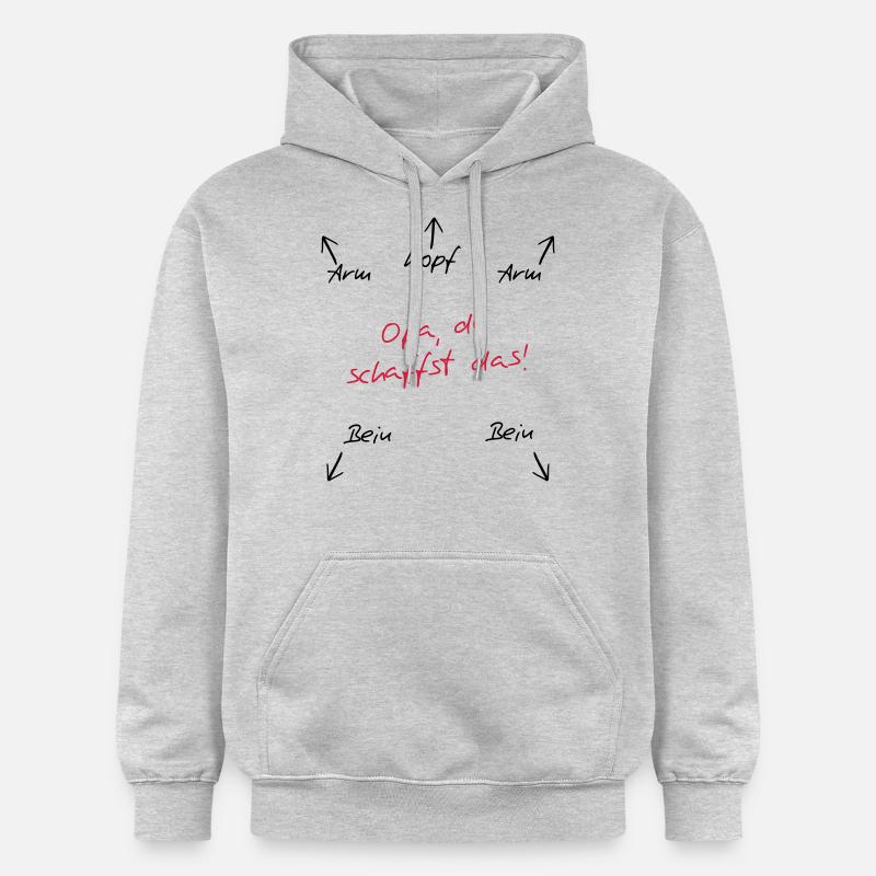 Opa du schaffst das - Gildan Unisex Softstyle® Midweight Hoodie - Hellgrau meliert