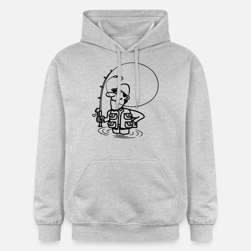 le plaisir de la pêche - Sweat à capuche Softstyle® Gildan Unisexe - gris clair chiné